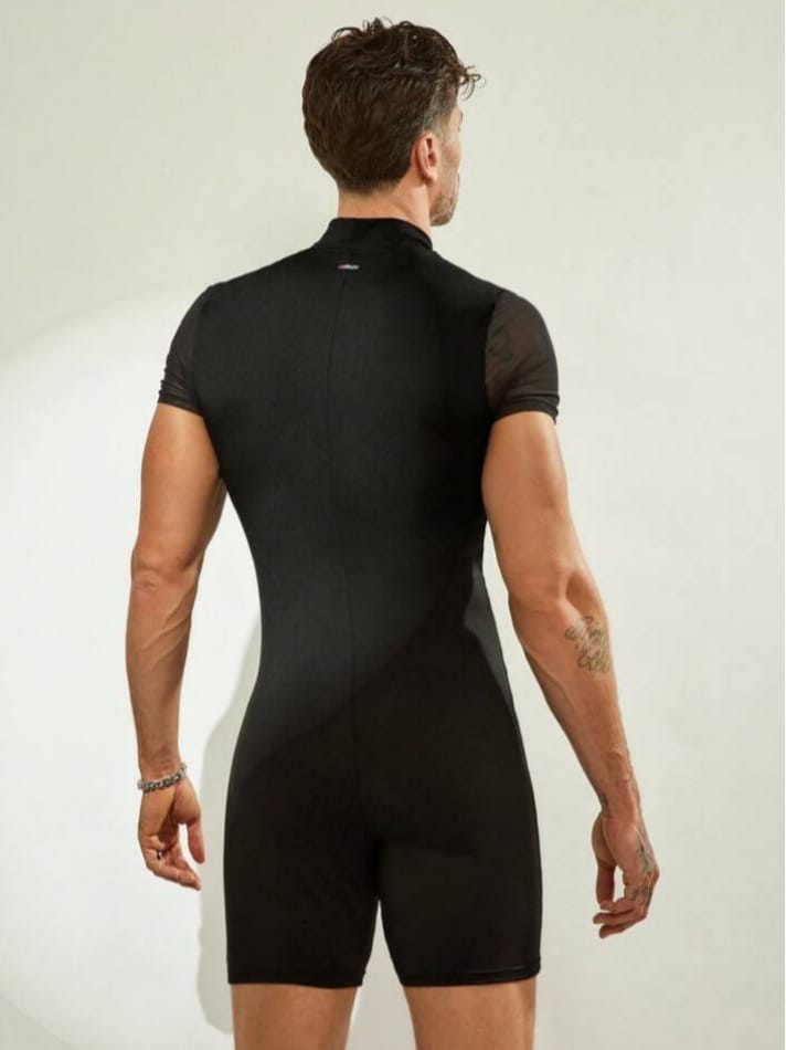 Men's Mesh Men's Patchwork Elastic Romper